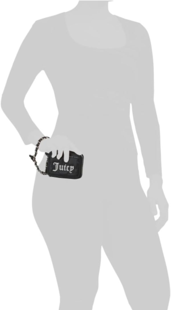 Juicy Couture Women’s Square Zip Around Wristlet Wallet – Card Holder with ID Window & Secure Zip Closure – Demure Liquorice Black square enix