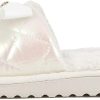 Juicy Couture Women's Faux Fur Slide Sandal Slippers, Open Toe, Comfortable Indoor Outdoor House Shoes faux