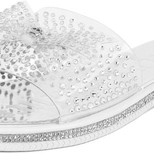 Juicy Couture Women's Slide Sandals - Glitter Bling Open Toe Sparkle Flats - Dressy Summer Casual Footwear sephora