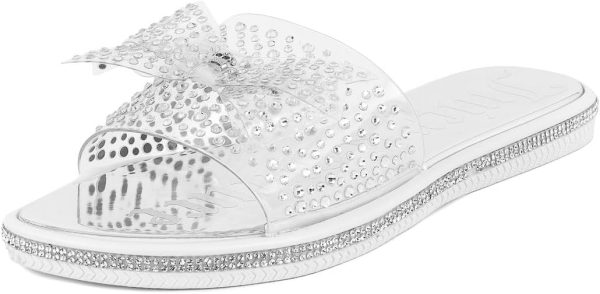 Juicy Couture Women's Slide Sandals - Glitter Bling Open Toe Sparkle Flats - Dressy Summer Casual Footwear sephora