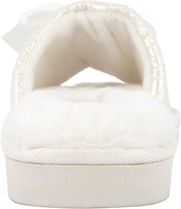 Juicy Couture Women's Faux Fur Slide Sandal Slippers, Open Toe, Comfortable Indoor Outdoor House Shoes couture by rojita