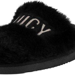 Juicy Couture Women's Faux Fur Slide Sandal Slippers, Open Toe, Comfortable Indoor Outdoor House Shoes couture mini clutch