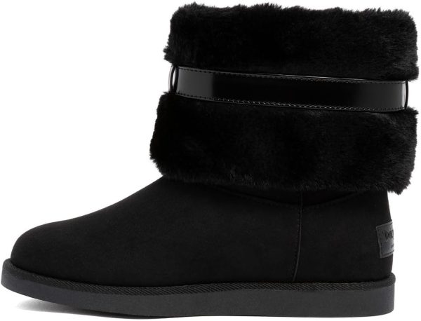 Juicy Couture Women’s Winter Boots – Faux Fur Lined Ankle Booties with Bow Accent, Cozy Slip On Fashion Shoes juicy crab