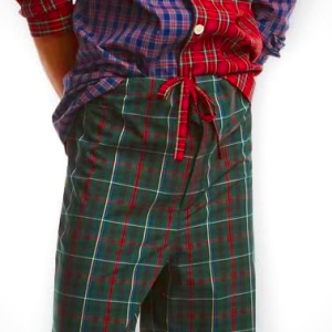 Brooks Brothers Mens Cotton Two Piece Pajama Shirt and Pants Lounge Set,