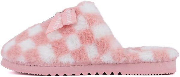 Juicy Couture Women's Faux Fur Slippers – Fuzzy Closed-Toe, Fluffy Winter House Shoes, Comfortable Slip-Ons-4