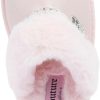 Juicy Couture Women's Faux Fur Slippers – Fuzzy Closed-Toe, Fluffy Winter House Shoes, Comfortable Slip-Ons skims