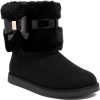 Juicy Couture Women’s Winter Boots – Faux Fur Lined Ankle Booties with Bow Accent, Cozy Slip On Fashion Shoes scholar