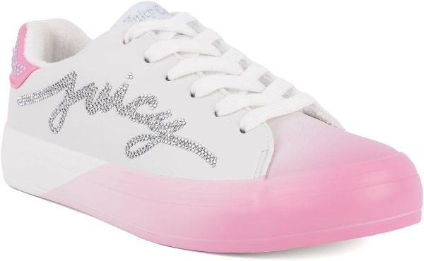 Juicy Couture Women's Platform Sneaker Glitter Script Logo – Casual Lace-Up Shoes for Everyday Style - Aurelie spotify