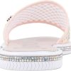 Juicy Couture Women's Slide Sandals - Glitter Bling Open Toe Sparkle Flats - Dressy Summer Casual Footwear juicy juice