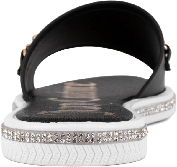Juicy Couture Women's Slide Sandals - Glitter Bling Open Toe Sparkle Flats - Dressy Summer Casual Footwear skims