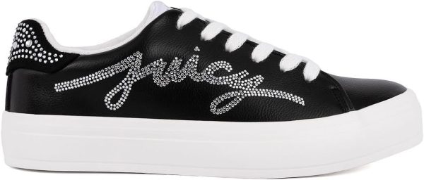 Juicy Couture Women's Platform Sneaker Glitter Script Logo – Casual Lace-Up Shoes for Everyday Style - Aurelie sephora