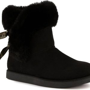 Juicy Couture Women's Slip On Winter Snow Boots Warm & Insulated Fur Lining Comfortable Fashion Booties-0