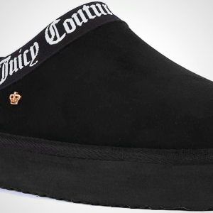 Juicy Couture Women's Cozy Slipper Mule – Plush Indoor Outdoor House Shoe with Memory Foam and Faux Fur Lining