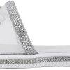Juicy Couture Women's Slide Sandals - Glitter Bling Open Toe Sparkle Flats - Dressy Summer Casual Footwear slidescarnival