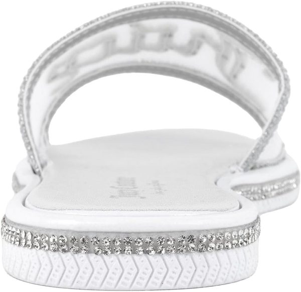 Juicy Couture Women's Slide Sandals - Glitter Bling Open Toe Sparkle Flats - Dressy Summer Casual Footwear couture by rojita