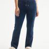 Juicy Couture Womens Rib Waist Velour Pants with Drawcord-1