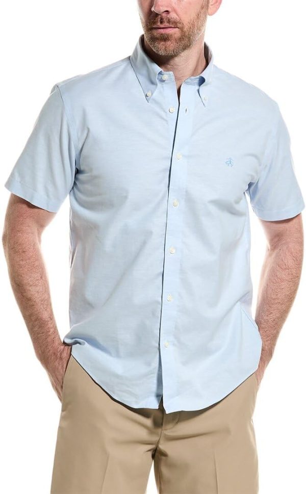 Brooks Brothers Men's Regular Fit Short Sleeve Button Down Shirt scholar