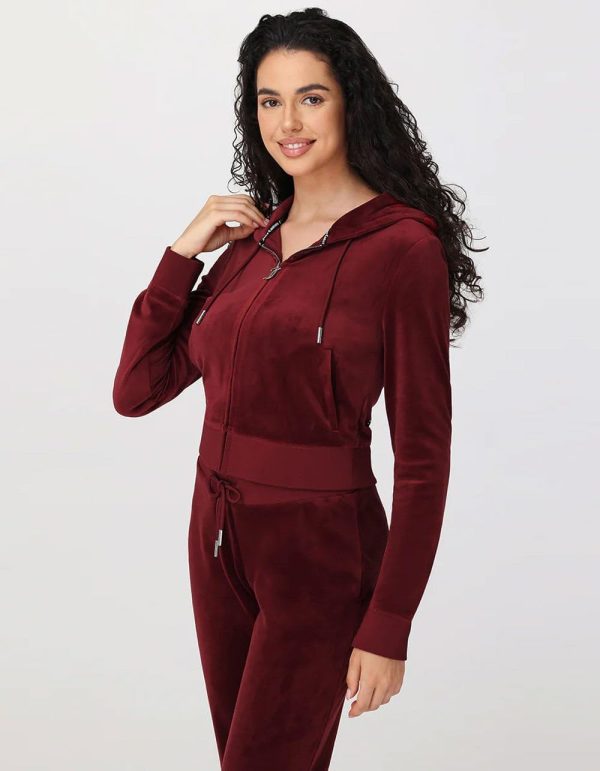 Juicy Couture womens Solid Classic Juicy Hoodie With Back Bling solidjs