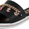 Juicy Couture Women's Slide Sandals - Glitter Bling Open Toe Sparkle Flats - Dressy Summer Casual Footwear juicy couture bag