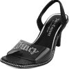 Juicy Couture Women's High Heels - Slingback Dress Sandals Featuring Lucite Strap and Dazzling Rhinestone Logo Embellishments juicy made