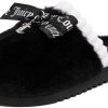 Juicy Couture Women's Faux Fur Slippers – Fuzzy Closed-Toe, Fluffy Winter House Shoes, Comfortable Slip-Ons juicy juice