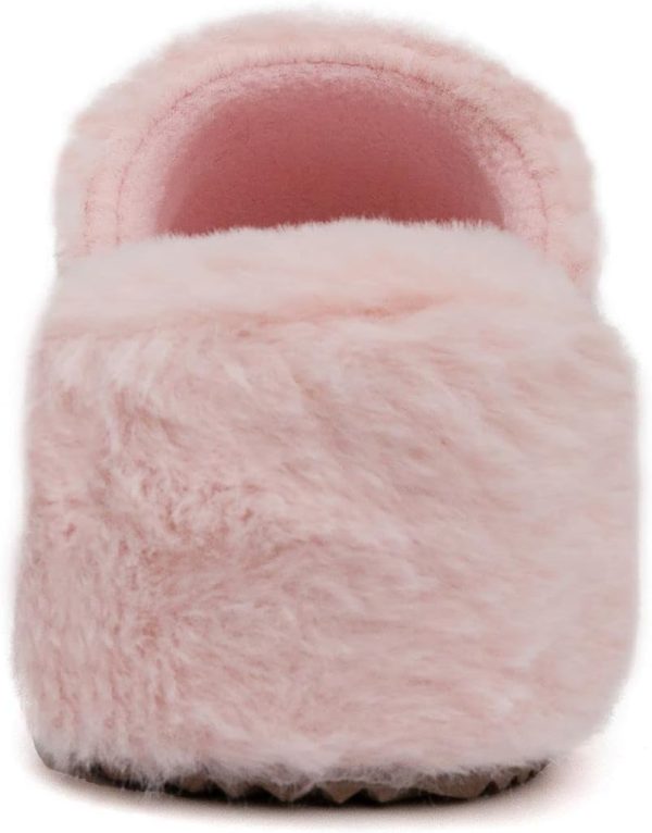 Juicy Couture Women's Faux Fur Platform Slippers – Fluffy Cozy Indoor Outdoor Slip-On House Shoes faux fur jacket