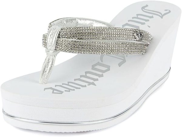 Juicy Couture Wedge Platform Flip Flop: High-Fashion, Soft Beach Sandal, Thong-Style Slide wedge pillow