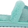 Juicy Couture Women's Plush Faux Fur Slippers – Cozy Open-Toe Slides, Soft Indoor/Outdoor House Shoes juicy seafood