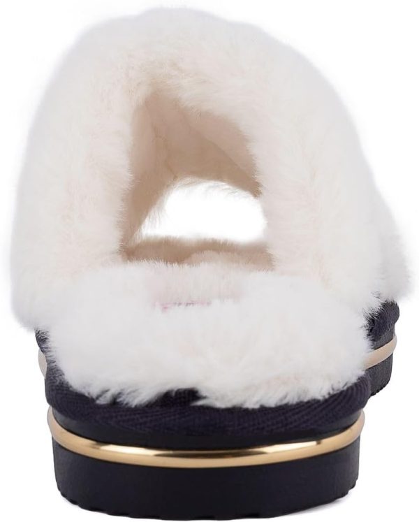 Juicy Couture Women's Faux Fur Slide Sandal Slippers, Open Toe, Comfortable Indoor Outdoor House Shoes-3