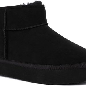 Juicy Couture Women Slip On Winter Boots Warm Microsuede Insulated Fashion Ankle Booties Outdoor Snow Boot-Olden-0