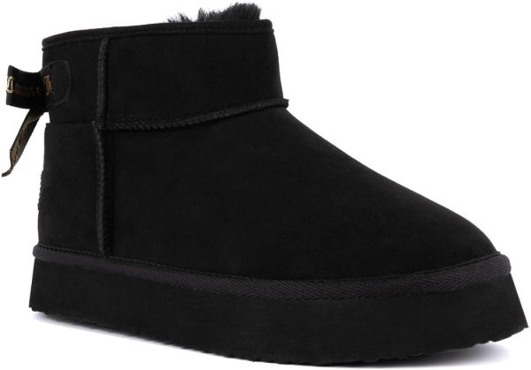 Juicy Couture Women Slip On Winter Boots Warm Microsuede Insulated Fashion Ankle Booties Outdoor Snow Boot-Olden-0