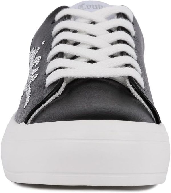 Juicy Couture Women's Platform Sneaker Glitter Script Logo – Casual Lace-Up Shoes for Everyday Style - Aurelie juicy seafood restaurant