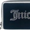 Juicy Couture Women's Medium Double Zip Around Wallet (String of Pearls Velour Liquorice/Silver) sora