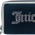 Juicy Couture Women's Medium Double Zip Around Wallet (String of Pearls Velour Liquorice/Silver) sora