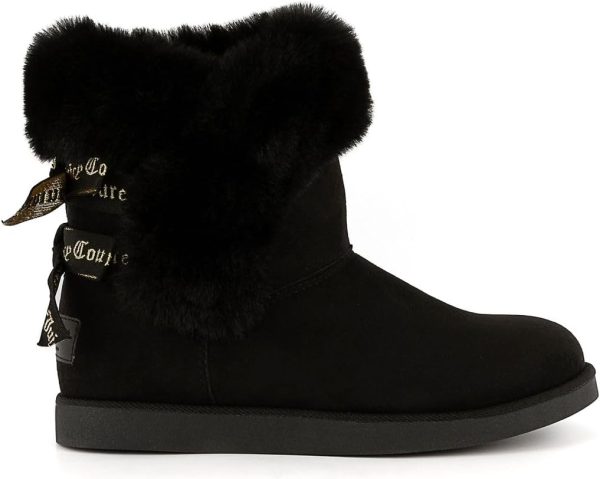 Juicy Couture Women's Slip On Winter Snow Boots Warm & Insulated Fur Lining Comfortable Fashion Booties-1