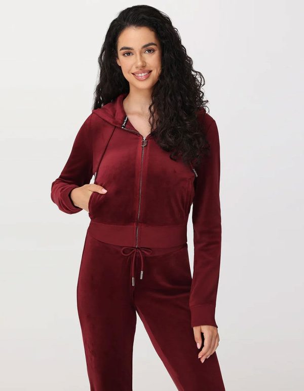 Juicy Couture womens Solid Classic Juicy Hoodie With Back Bling womens boots