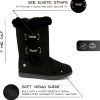 Juicy Couture Women's Tall Slip On Winter Snow Boots Warm & Insulated Fur Lining Comfortable Fashion Booties-1