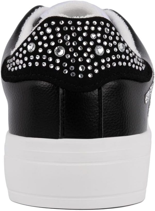 Juicy Couture Women's Platform Sneaker Glitter Script Logo – Casual Lace-Up Shoes for Everyday Style - Aurelie couture pronunciation