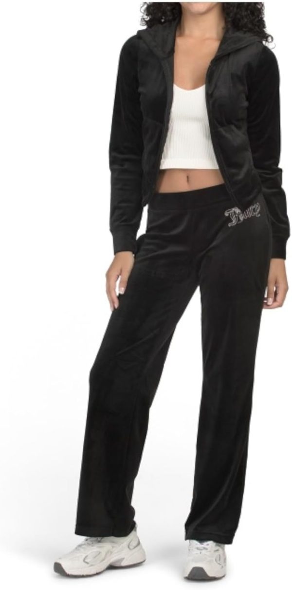 Juicy Couture Women's Hallow Bling Velour Track Pants-3