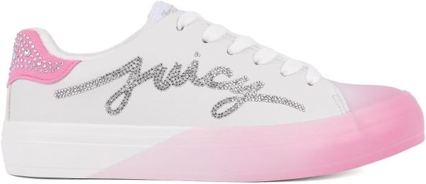 Juicy Couture Women's Platform Sneaker Glitter Script Logo – Casual Lace-Up Shoes for Everyday Style - Aurelie-1