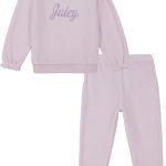 Juicy Couture baby-girls 2pc Velour Pant Set juicy crab