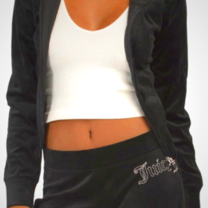 Juicy Couture Women's Hallow Bling Velour Hoodie