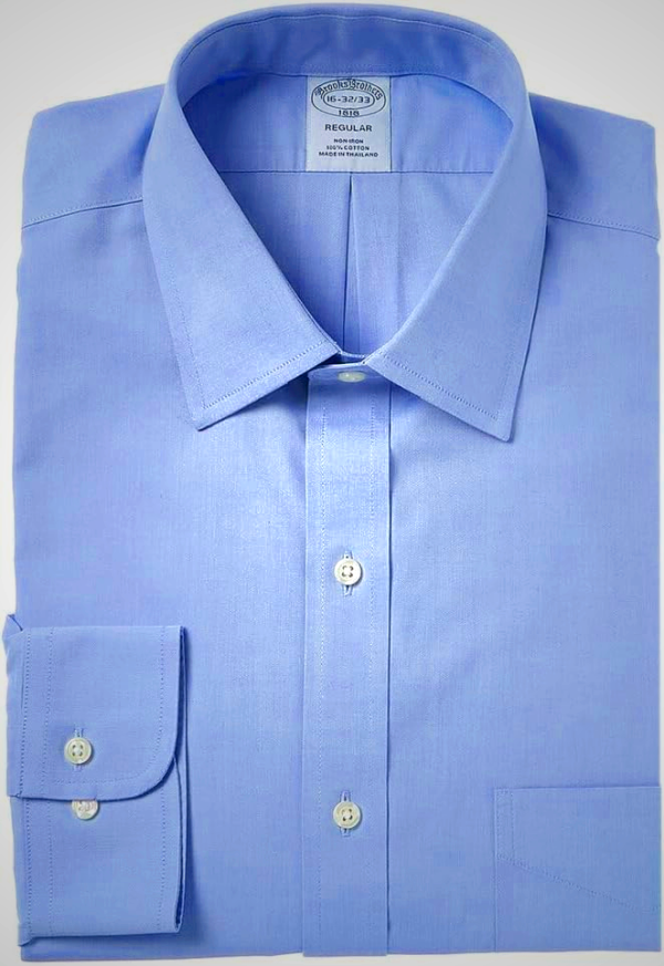 Brooks Brothers Mens Non-Iron Polo Button Down Pinpoint Regular Dress Shirt