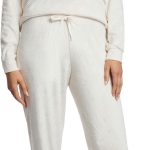 Juicy Couture Women's 2 Piece Velvet Fleece Long Sleeve Pullover Top and Pants Lounge Sleepwear Set juicy