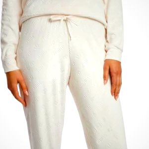 Juicy Couture Women's 2 Piece Velvet Fleece Long Sleeve Pullover Top and Pants Lounge Sleepwear Set