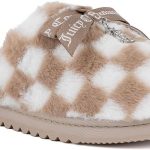 Juicy Couture Women's Faux Fur Slippers – Fuzzy Closed-Toe, Fluffy Winter House Shoes, Comfortable Slip-Ons juicy crab