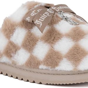 Juicy Couture Women's Faux Fur Slippers – Fuzzy Closed-Toe, Fluffy Winter House Shoes, Comfortable Slip-Ons juicy crab