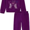 Juicy Couture girls 2 Pc Velour Pant Set pc