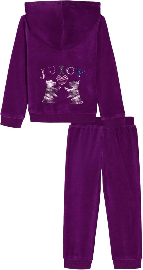 Juicy Couture girls 2 Pc Velour Pant Set pc