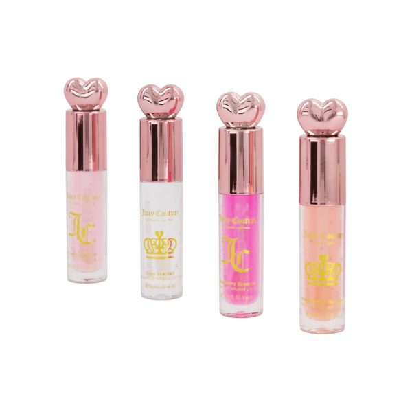 Juicy Couture 4 Pack Lip Oil Set - Cherry, Rose, Raspberry, & Watermelon, Mini Oil Tubes Perfect for On-the-Go Application & Touch Ups-3